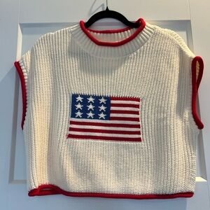 TALULAH Red, White, and Blue Knit Sweater Vest